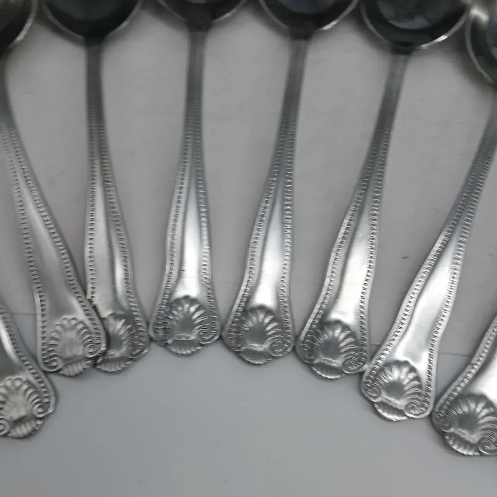 10X Tbsp TOWLE Supreme STUART SHELL Stainless Table Spoons